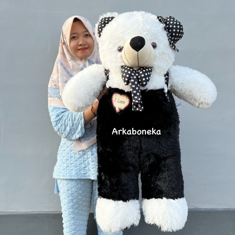 BONEKA BERUANG/BEAR JOJON HITAM PUTIH 90CM