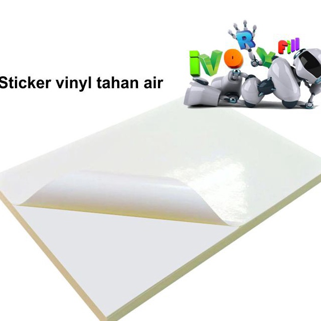 

kes sticker stiker glossy tahan air vinyl bisa cetak di semua printer tinta dan printer