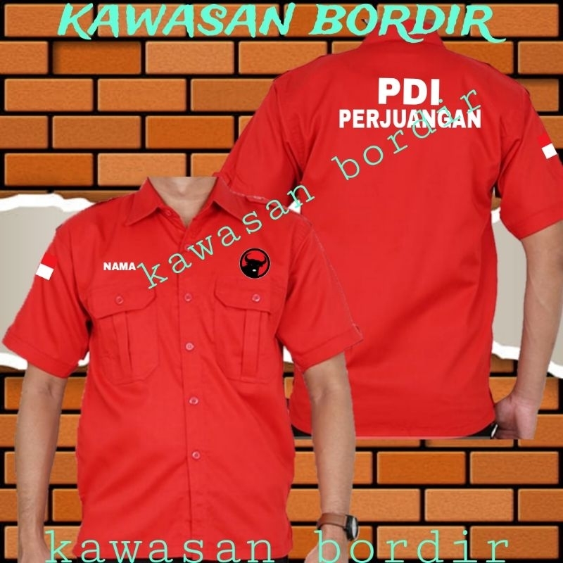 versi terbaru kemeja PDI seragam PDI baju PDI pdh PDI kemeja partai PDI seragam partai PDI pdh parta