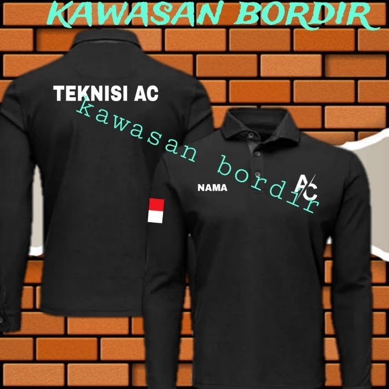 Terbaru polo shirt teknisi AC kaos teknisi AC baju teknisi AC seragam teknisi AC full bordir..