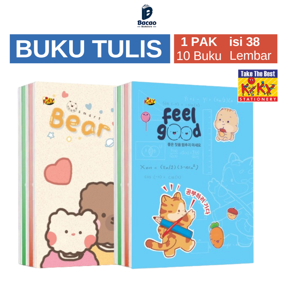 

Buku Tulis Kwarto 38 Lembar Kiky Motif Random Polos Warna