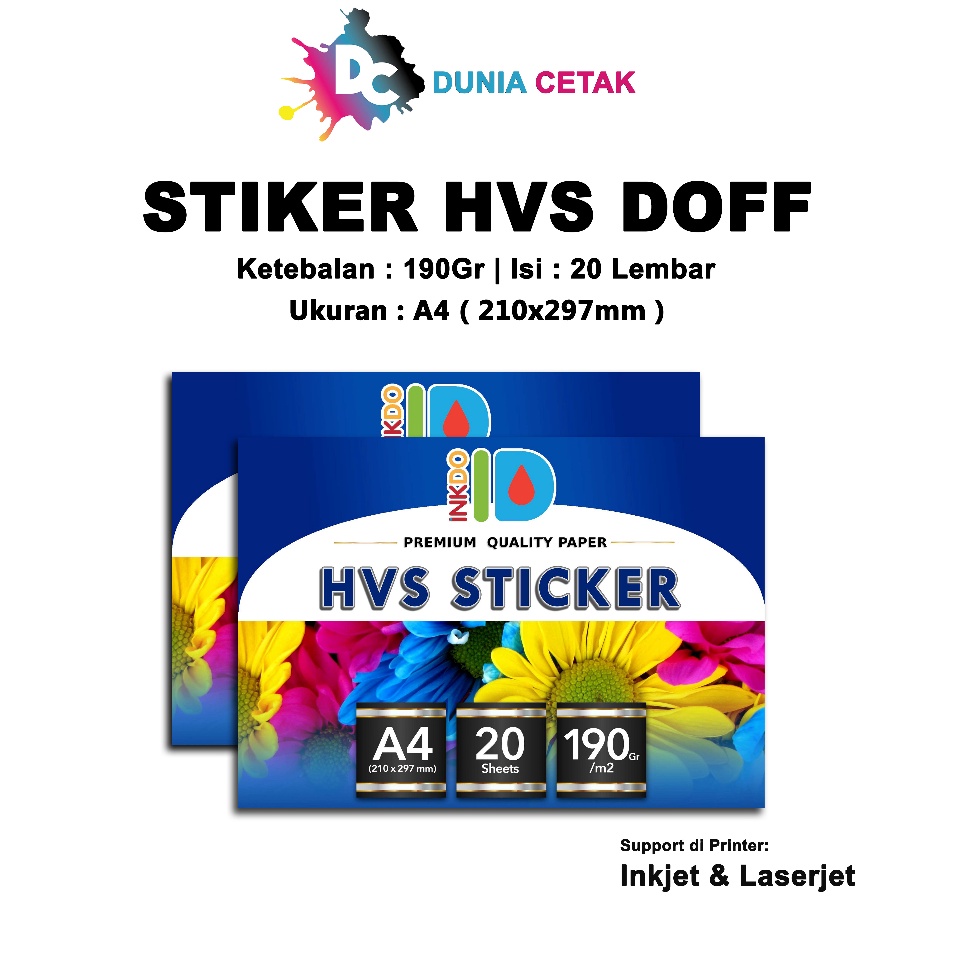 

Best Terlaris Kes HVS Sticker Matte A4 2 Lembar Kes Stiker Doff