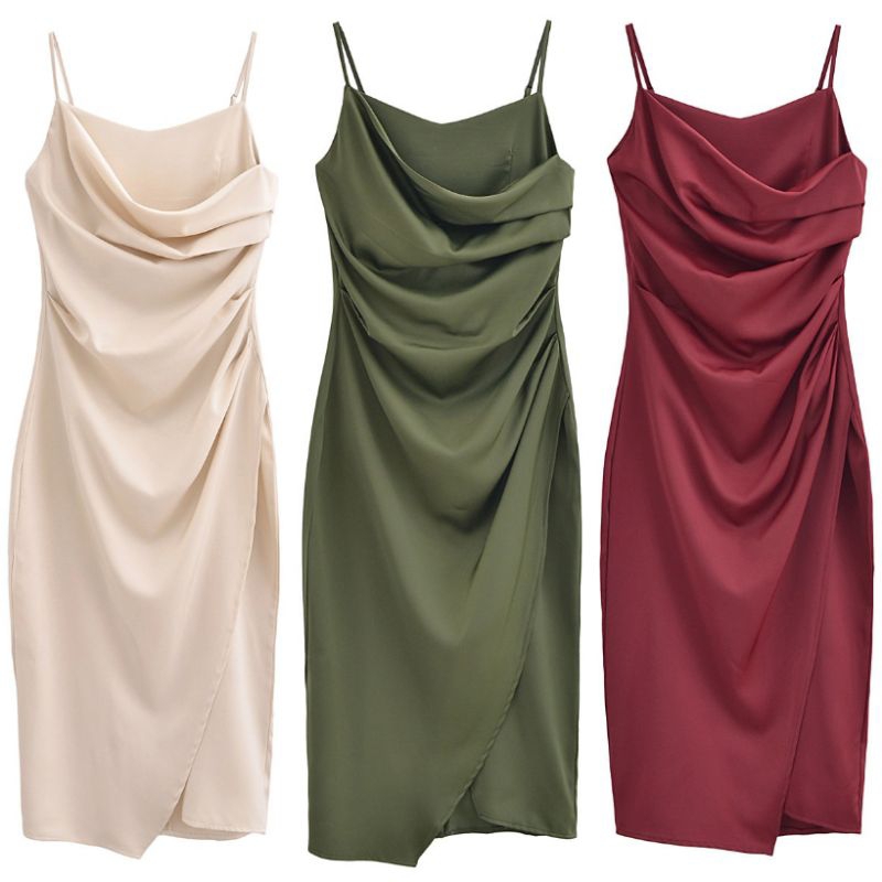 Curve Midi Dress Satin 74749