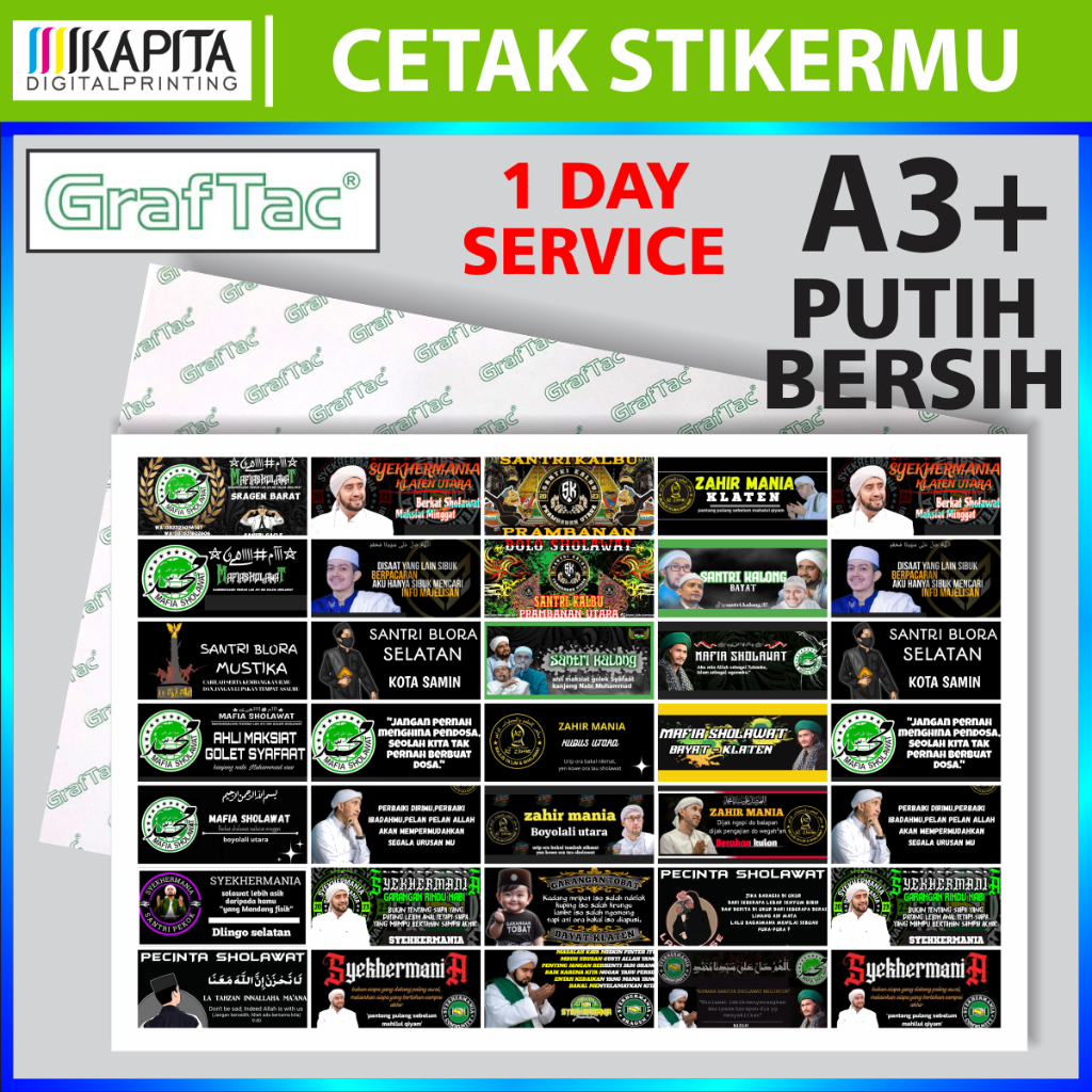 

Stiker A3+ Vynil Graftac (Cetak Gambarmu jadi banyak ) Syekher Mania Pecinta Sholawat Majelis Zahirmania, Syekhermania, Gandrung Nabi, Mafia Sholawat, Habib Zaidan Lover