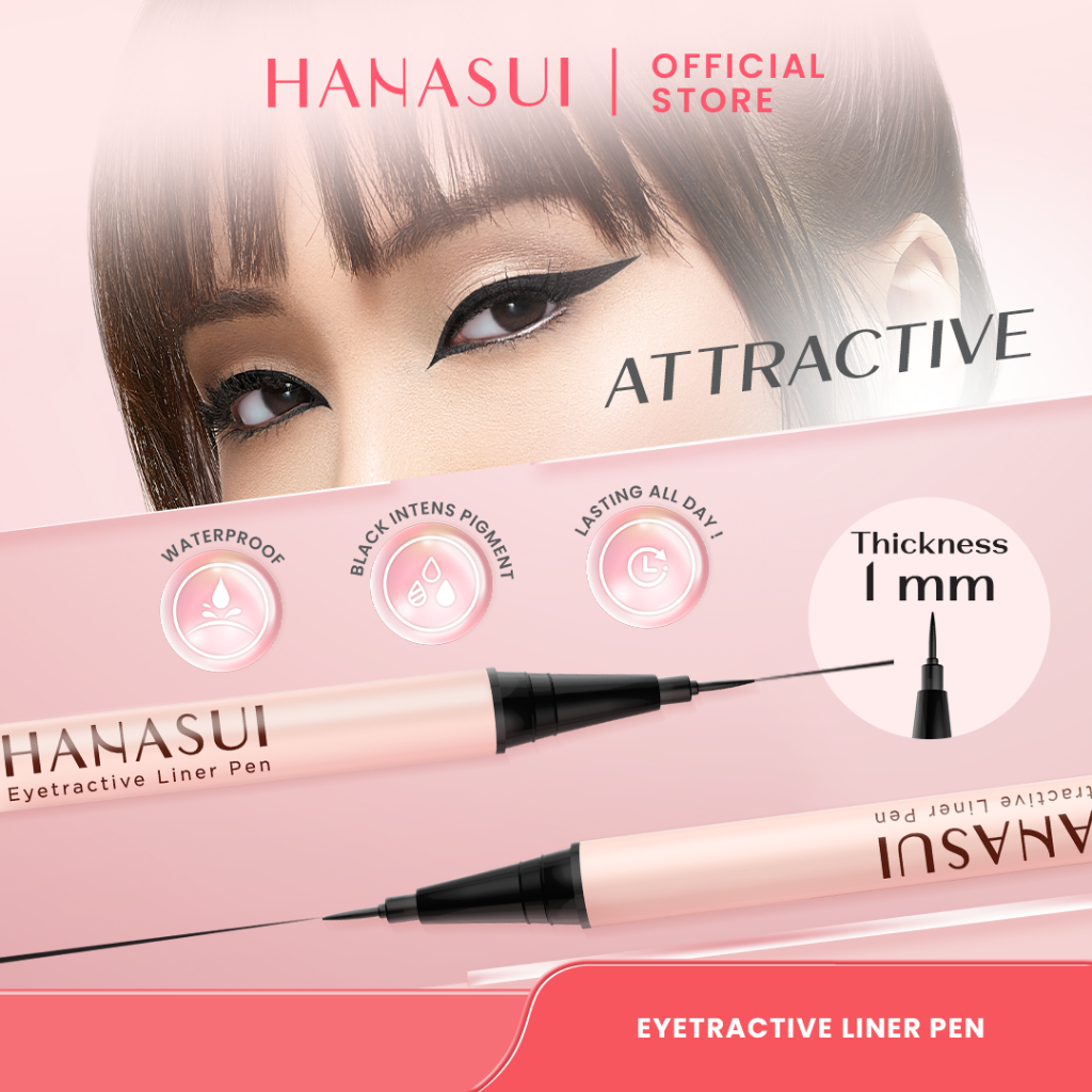Hanasui Eytractive Liner Pen - Eyeliner Pensil Waterproof Thin & Thick Liner Smudgeproof Lasting All