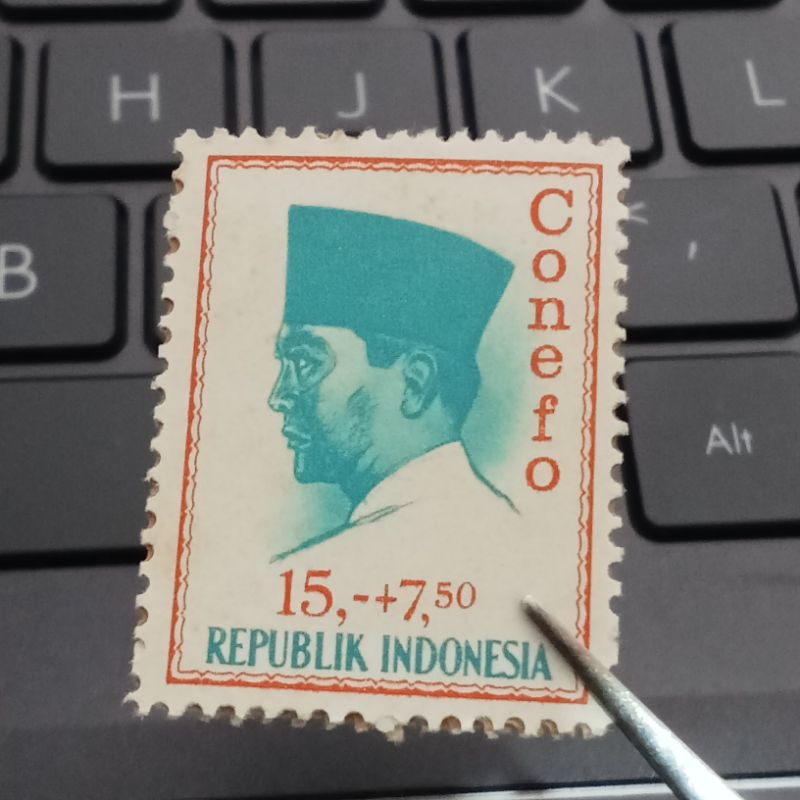 

Perangko Kuno Soekarno Conefo 15+7.5 Rupiah Mint - Prangko