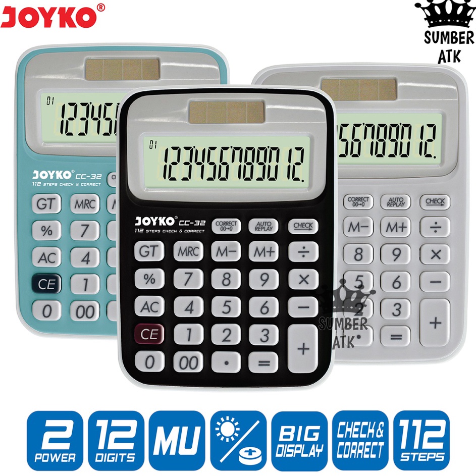 

Pengepul Kalkulator Joyko CC32 12 Digits Check Correct Calculator