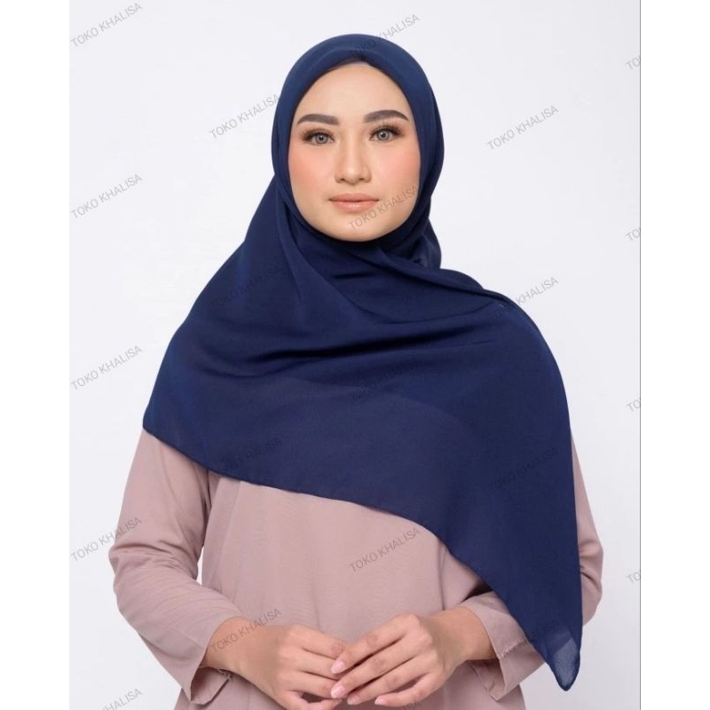 Zaskia Mecca Sana Hijab Navy 100% Original