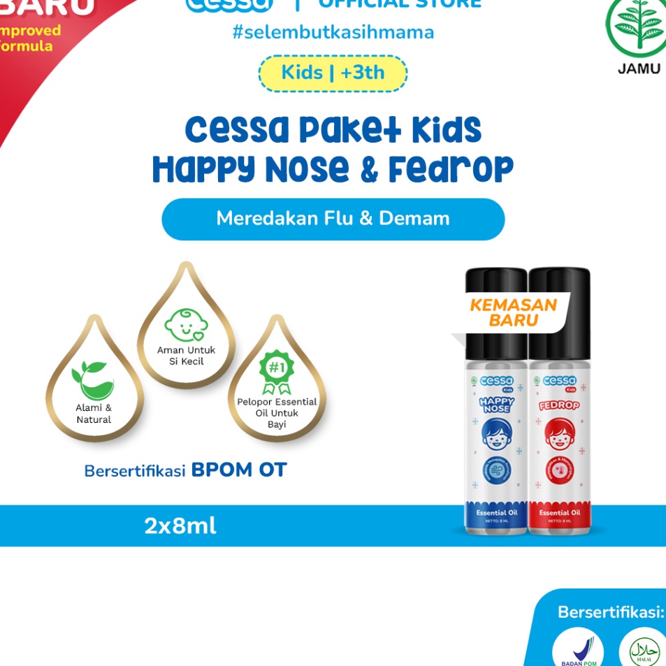 

Ready Cessa Paket Kids Happy Nose Fedrop Meredakan Flu Batuk Dan Demam