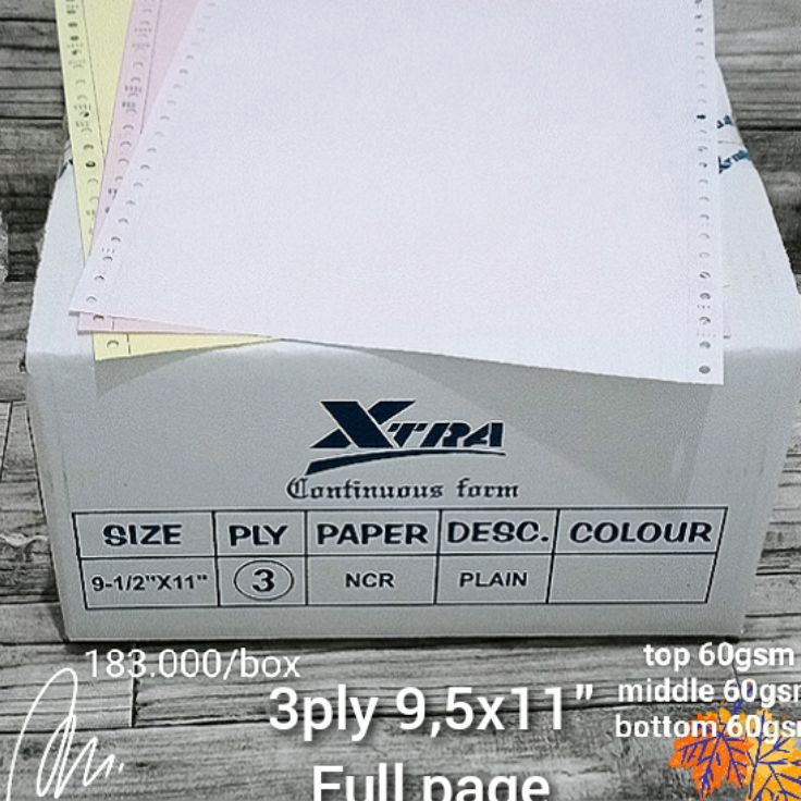 

Free Ongkir Kertas continuous form 3ply 95x11