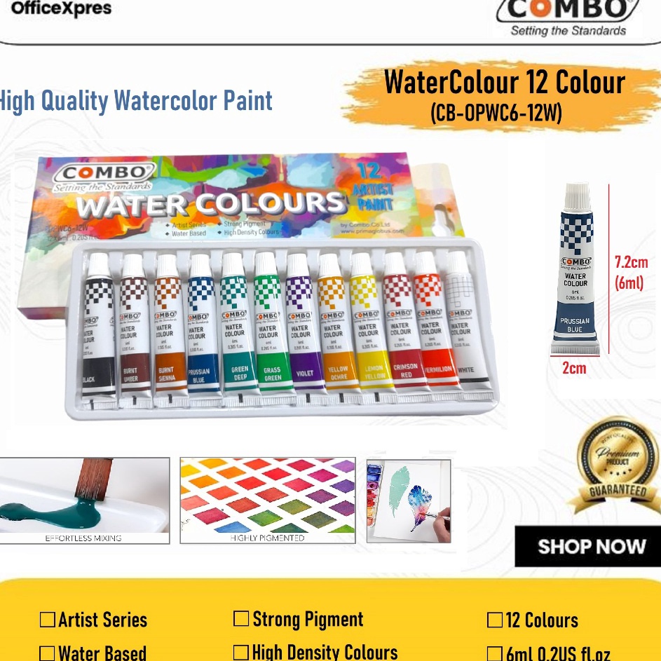 

Murah Terbaru Cat Air 12 Warna Water Colours Painting 12W Cat Lukis Poster Combo Water Colour