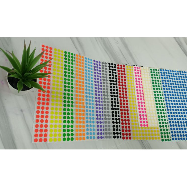 

Diskon sd 4 Label Stiker Warna Bulat Kecil 8 mm Stiker Dot warna bungkus 1 warna