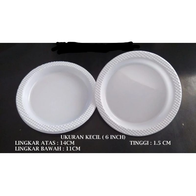 Piring Plastik P6 Isi 50 Pcs Piring Plastik Kecil