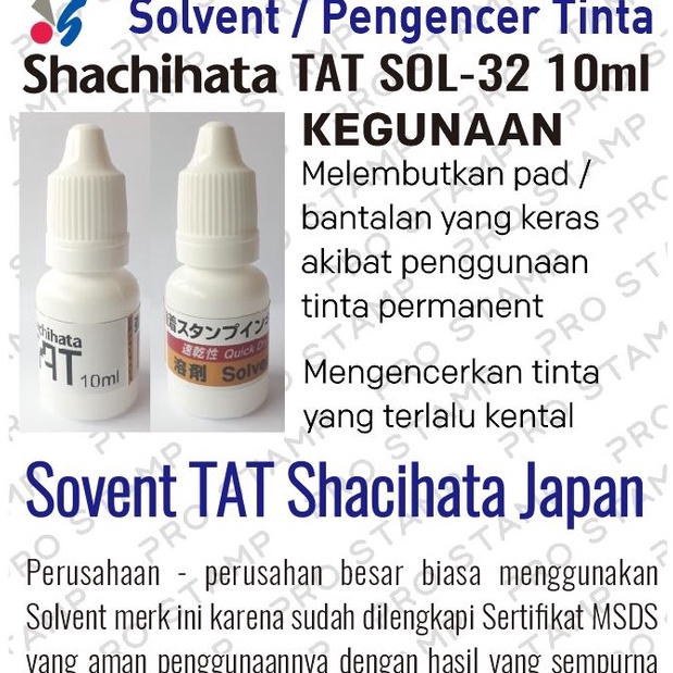 

Borong Laris SOLVENT Merk Shacihata SOL32 Kemasan 1ml ORIGINAL