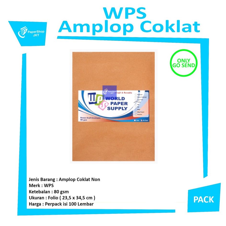 

Terlaris WPS Amplop Coklat Ukuran Folio Pack GO