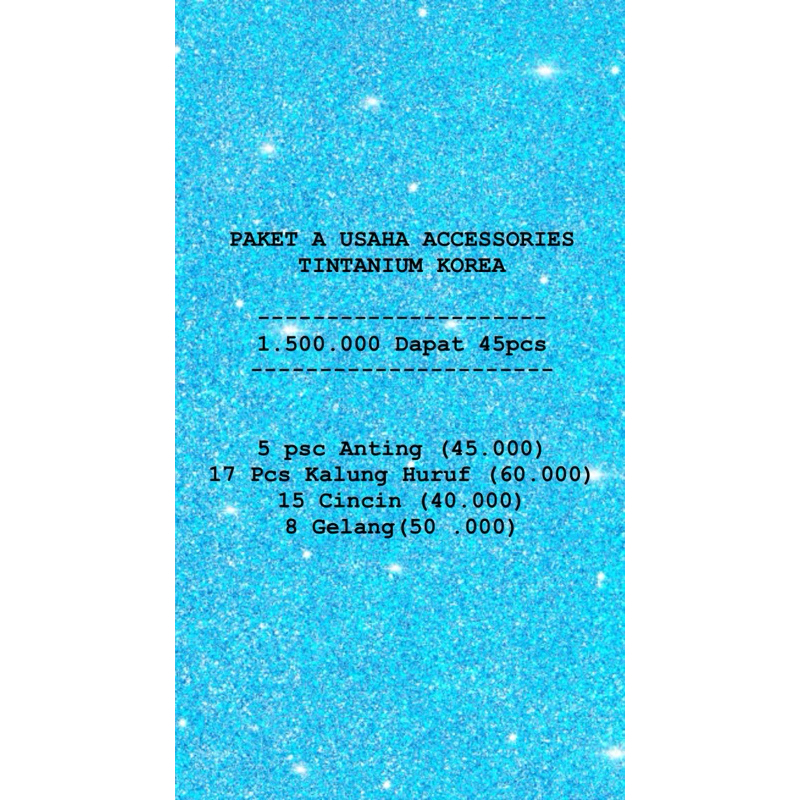 PAKET USAHA ACCESSORIES TINTANIUM KOREA