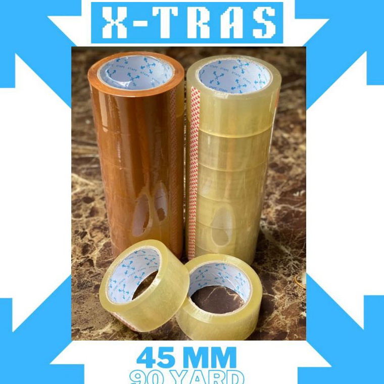 

Yang dinanti Lakban Xtras Ukuran 45 mm 9 Yard 1 Rol isi 6 pcs