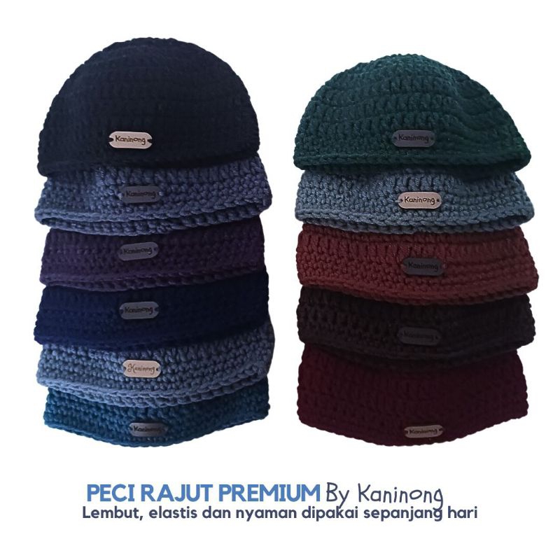 [ KANINONG ] Peci Rajut Premium Dewasa | Peci Batita | Peci Balita | Peci Anak-Anak | Peci Bayi Newb