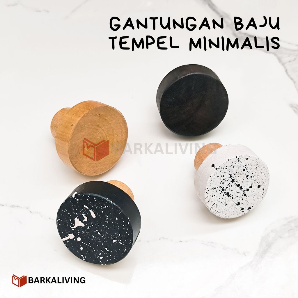 Gantungan Tempel Baju Tas Topi Wooden Wall Hooks Kayu Dinding Nordic Aesthetic