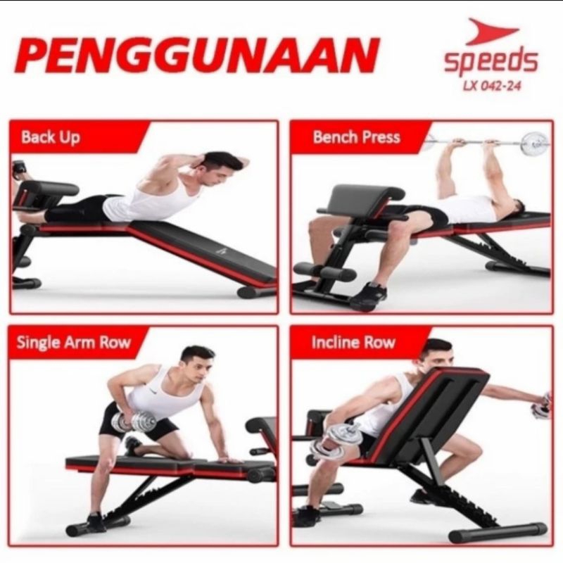 Kursi Gym Fitness Sit Up Press Bench Dumbell Stoll Adjustable