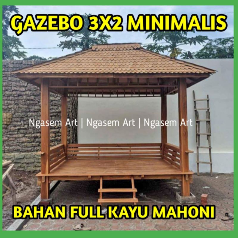 GAZEBO MINIMALIS | GASEBO KAYU JATI