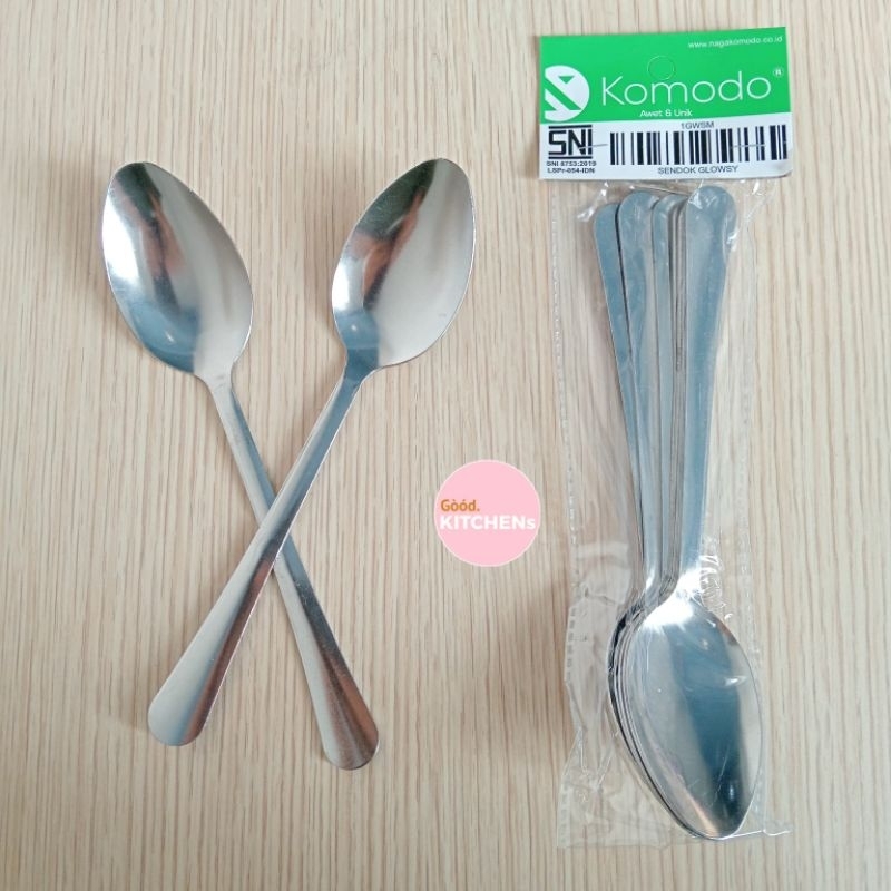 G127 [6 PCS] SENDOK GARPU MAKAN TEBAL GLOWSY KOMODO PREMIUM SENDOK RUMAH MAKAN STAINLESS STELL