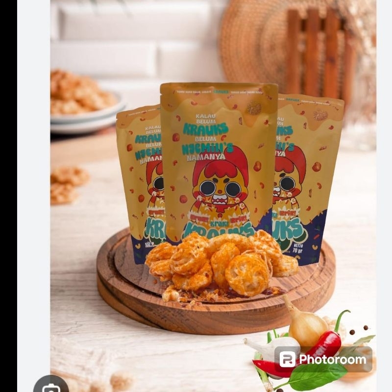 

Snack krauks/cimol pedas daun jeruk gurih