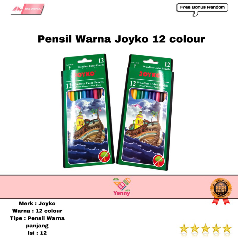 

Pensil Warna Joyko Isi 12 Warna / Color Pencils 12 Colour