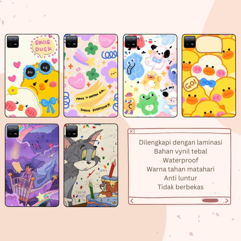 Garskin Tab Custom XIomi Pad 6 Mipad 6 Garskin Tablet Skin Sticker Case All Tipe  BISA CUSTOM