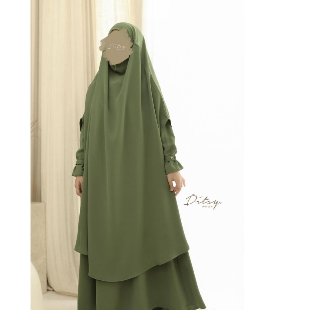 Ditsy Moslem Little Shaima FK Series Capulet Olive Size L Edisi Februari 2024