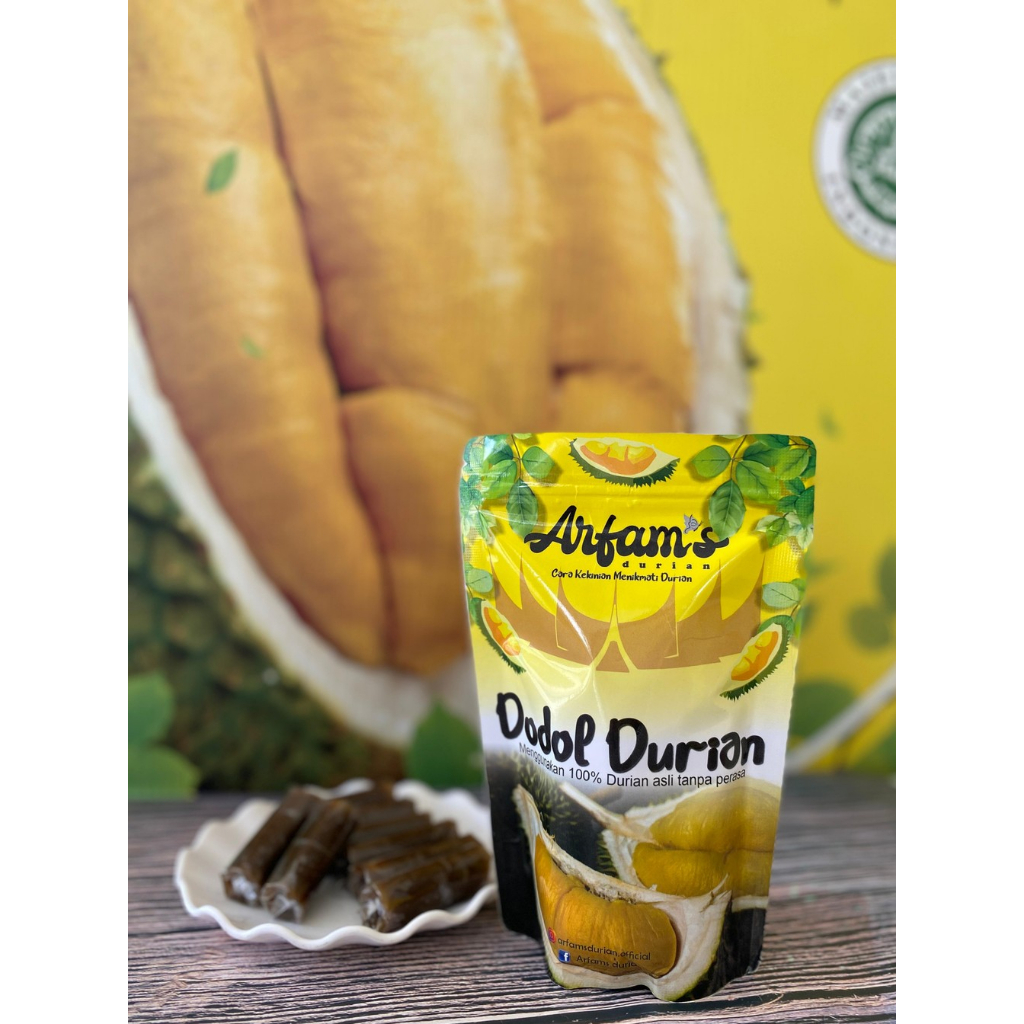 

Dodol Durian,Durian asli 100 %,Tanpa perasa, 260 gr,Halal,Khas Kayu Tanam,Sumbar,berasa banget duriannya.premium quality