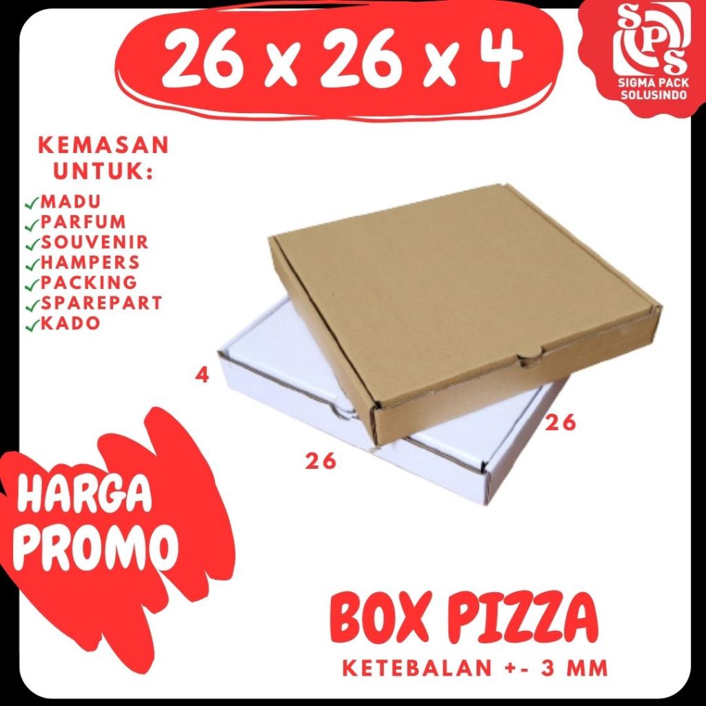 

Box 26x26x4 LS Kardus Pizza Cokelat | Kotak Makanan | Box Baju | Tempat Jersey | Hampers 26 x 26 x 4