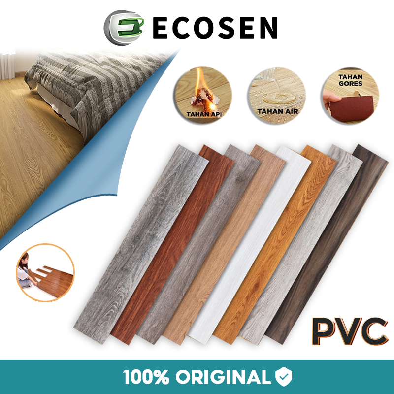 ECOSEN Vinyl Stiker Lantai Kayu 91.4 cm X 15.2 cm Vinyl Lantai Premium Flooring Vinil PVC High Quali