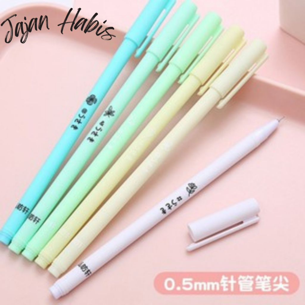 

JABIS 1 Set 6Pcs Pena Gel 0.5mm Warna Pastel Pen Gel Aesthetic Pulpen Gel 6 IN 1 Warna Gradasi Pena Gel Set Morandi Color Bolpoint Tinta Gel Cair 6 Pcs Journaling Pen Alat Tulis Kantor Sekolah Lucu
