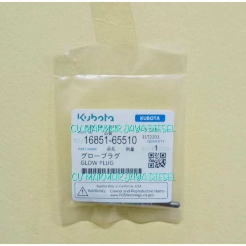 Glow Plug/Busi Pemanas D1105 16851-65510 Kubota