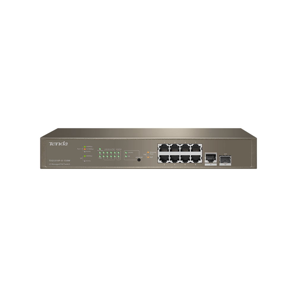 Tenda TEG5310P Switch HUB Port 8 150W LAN Gigabit PoE - Gatotkaca Electronics