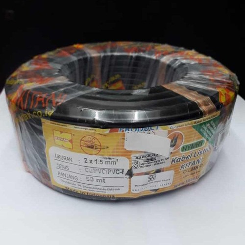 KABEL NYYHY / NYMHY HITAM 2X1.5 KITANI ECER
