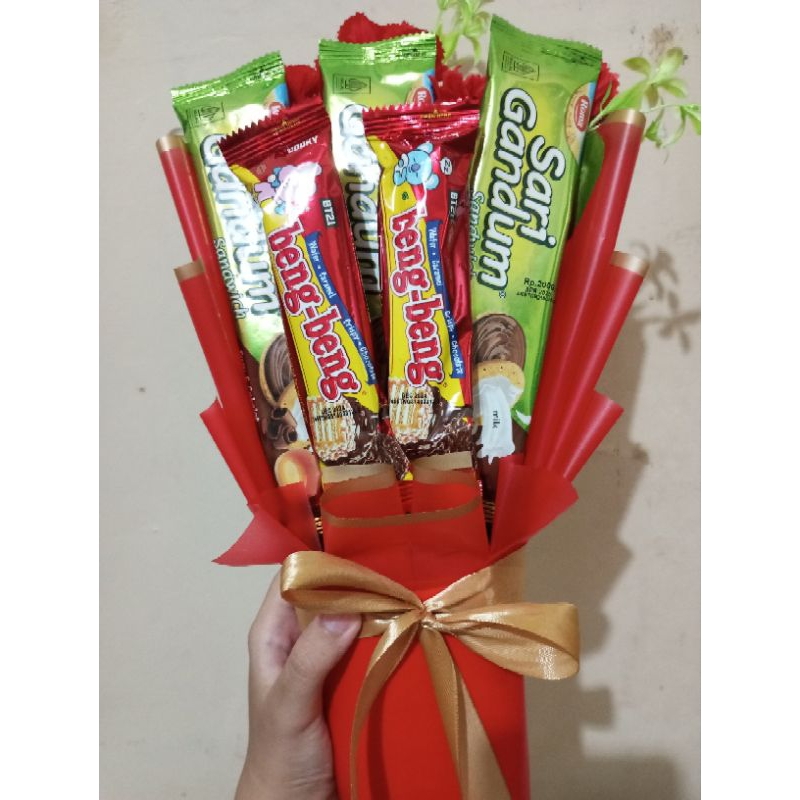 

Bouquet/Bucket/Buket-Snack & Bunga [Wisuda, Gift/Hadiah, Wedding, Engagement, DLL]