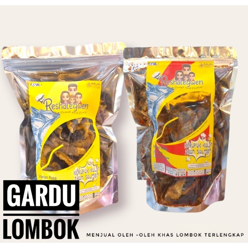 

Kerupuk Kulit Ikan Salmon PEDAS dan Original Khas Lombok