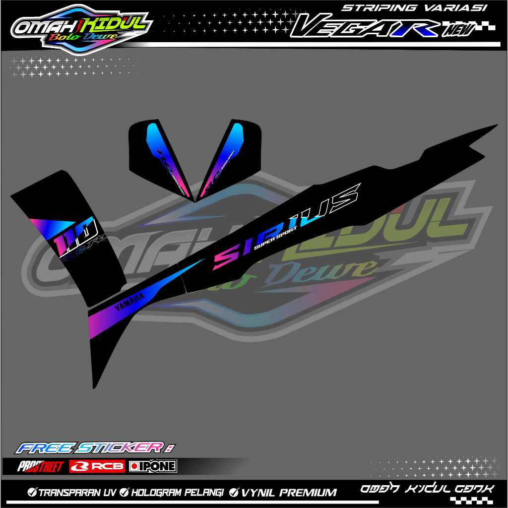 STRIPING VARIASI YAMAHA VEGA R NEW SIRIUS / STICKER LIST VARIASI MOTOR VEGA R NEW SIRIUS