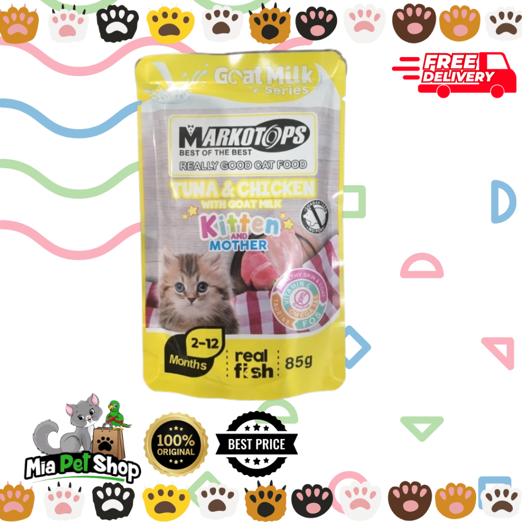 Wet Cat Food MARKOTOP Kitten Tuna Chicken 85G - Makanan Kucing Basah