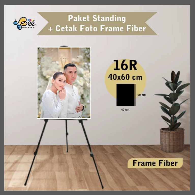 PAKET CETAK FOTO FIBER+ STANNDING , 16R 40x60cm UNTUK FOTO PREWEDDING , Cetak Foto Prewedding , Ceta