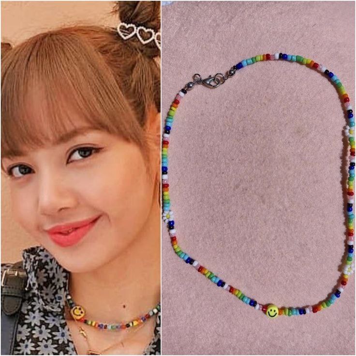 Kalung Mote Lisa Rainbow Beads Necklace Boho Bohemian Choker