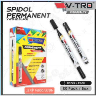 

[1 Pcs] Spidol Permanent Marker Vtro VPM-12 (Hitam, Biru, Merah)