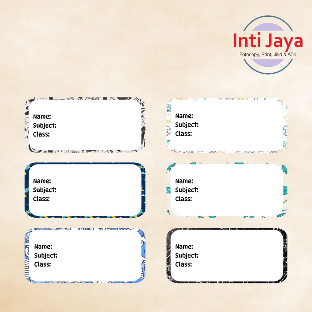 

Label Sticker Mata Pelajaran Fancy/ Tempelan Nama Buku Pelajaran Isi 5