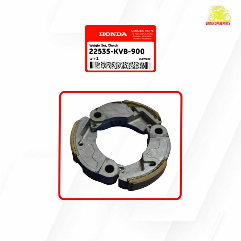 Kampas Kopling Ganda Weight Set Clutch 22535 KVB 900