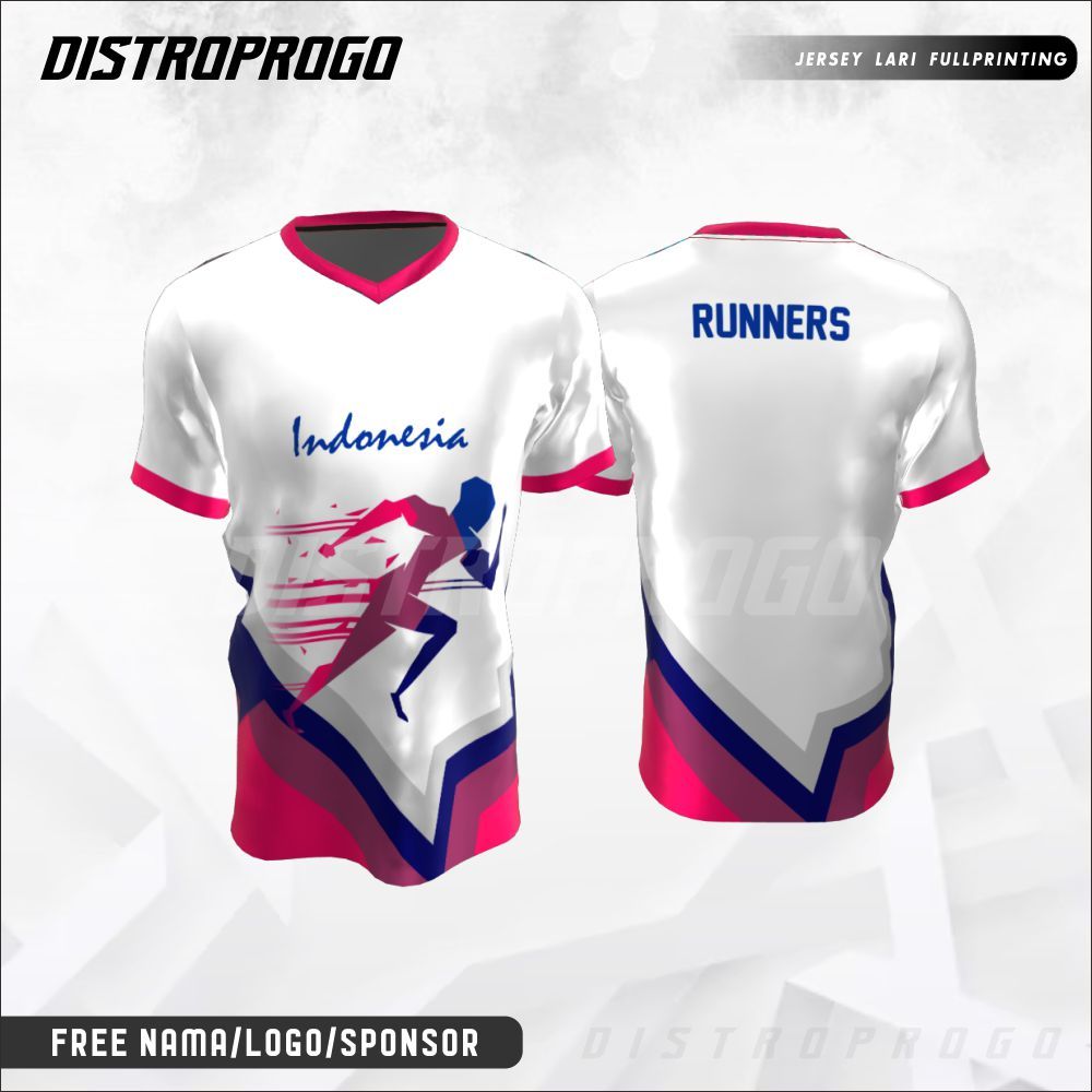Jersey Baju Pelari Indonesia 243 - Custom Fullprint Dryfit Premium Kaos Olahraga Running Pria Wanita
