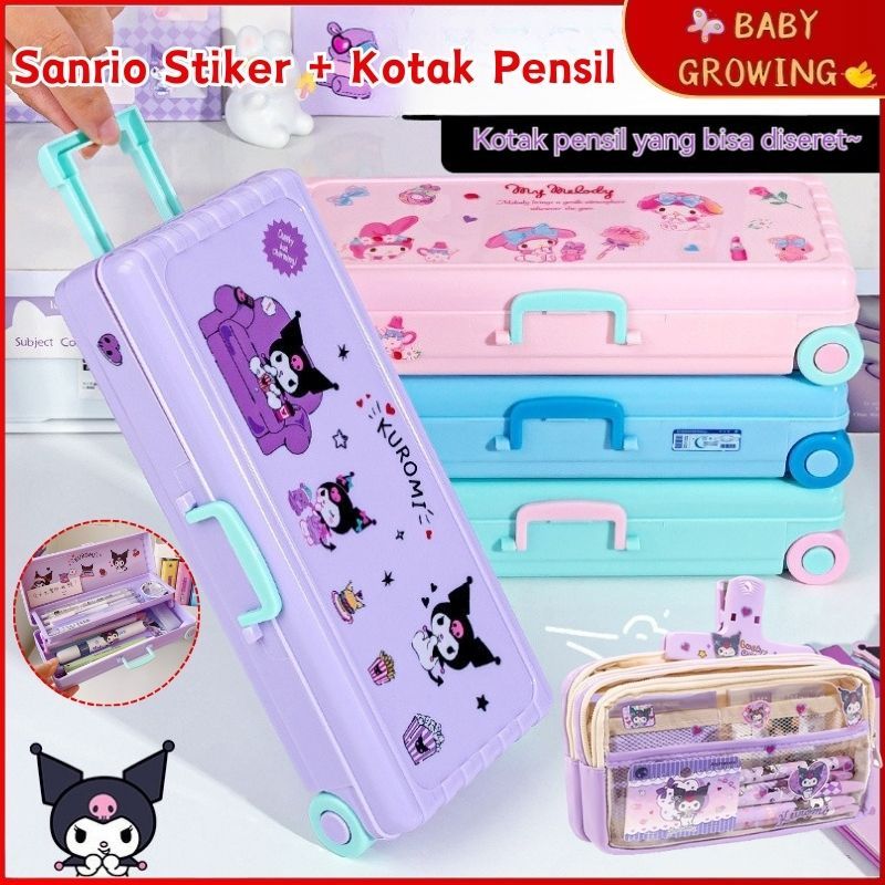 

Dengan Stiker Kotak Alat Tulis Troli Lucu / Kotak Pensil Transparan Berkapasitas Besar Kanvas Tahan Air Seri Sanrio Kotak Pensil