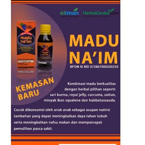 

madu anak madu na'im 175gram rasa anggur penambah nafsu makan anak