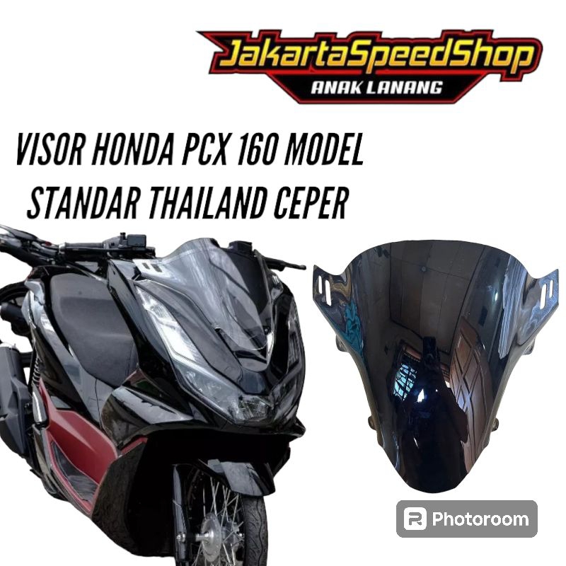 Winshield visor variasi honda pcx 160 ceper standar thailand bahan tebal 3 mili warna bening ryben h